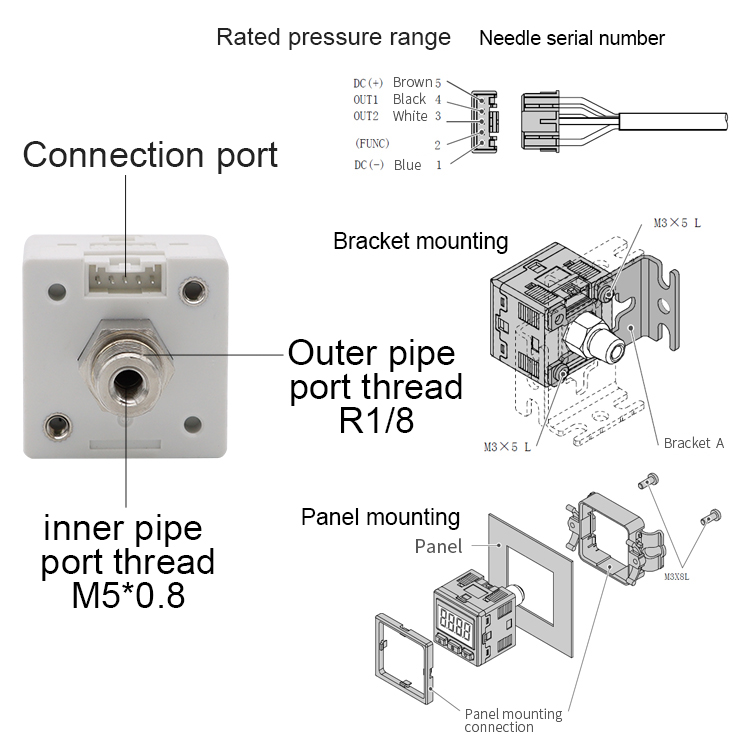 Adjustable Low Pressure Metal Work Digital Pressure Switch
